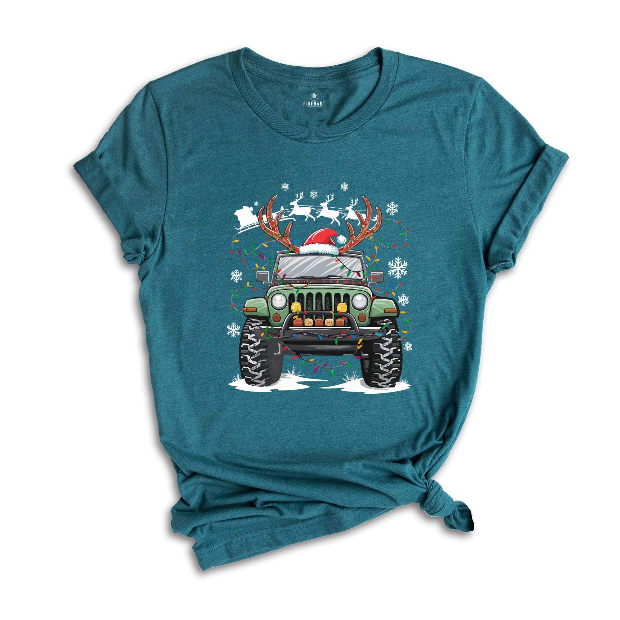 Offroad Christmas Shirt, Santa's Car Shirt, Offroad Lovers Xmas Shirt, Merry Christmas Tee, Santa's Sleigh Shirt