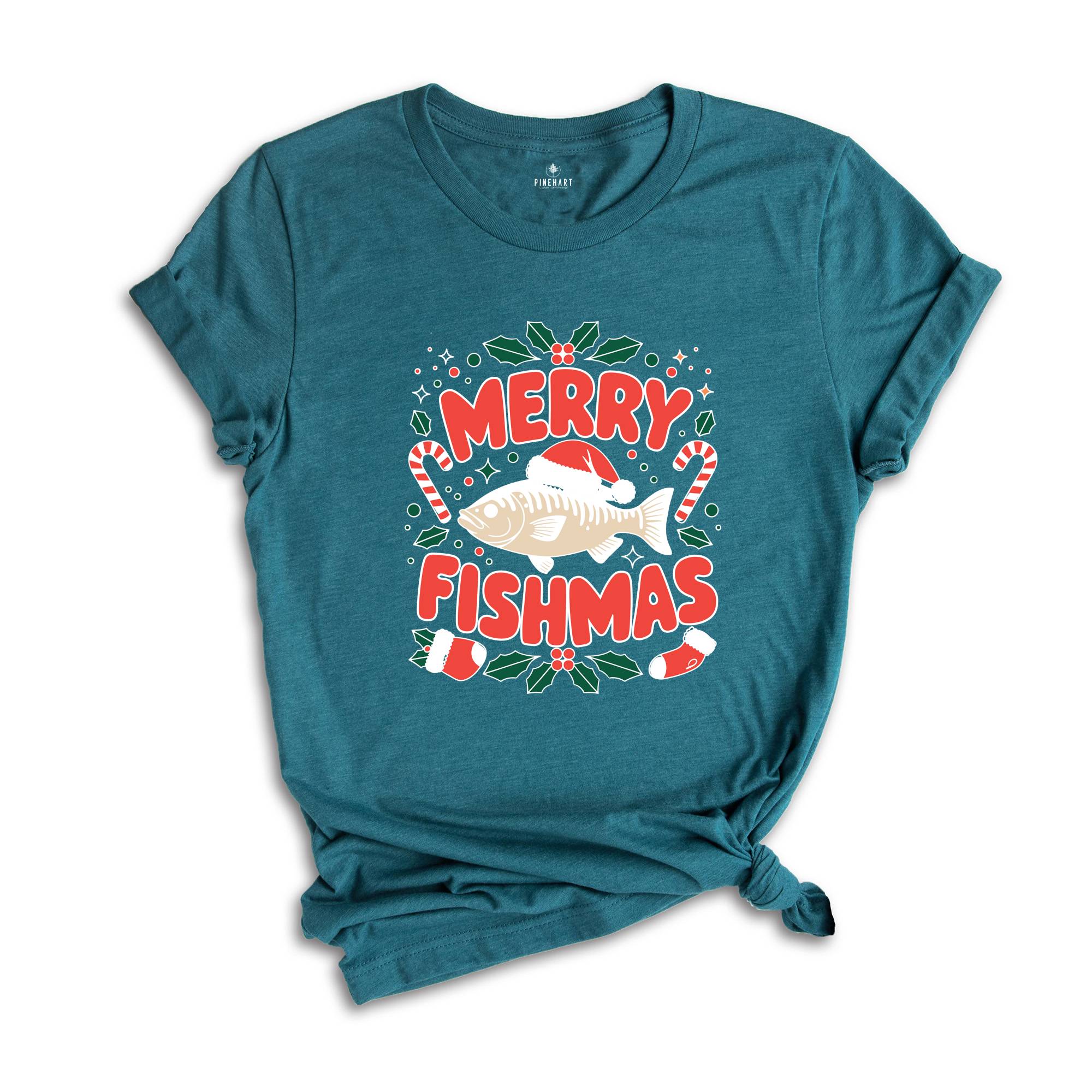 Merry Fishmas Shirt, Fish Christmas Shirt, Fishing Lover Shirt, Christmas Gift, Fisher Christmas Shirt, Dad Christmas Shirt, Fishing Shirt