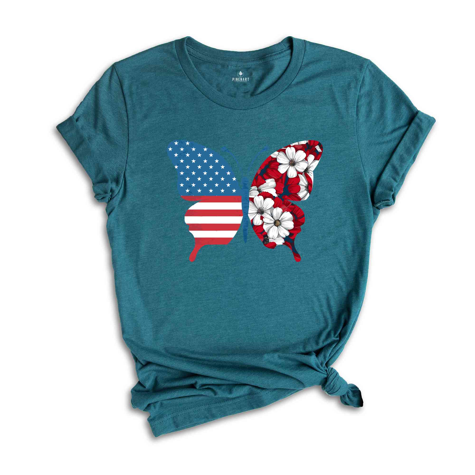 USA Butterfly Shirt, 4th Of July Shirt, Gift For 4th Of July, Patriotic Butterfly Shirts, Independence Day Tee, Floral Butterfly Tees