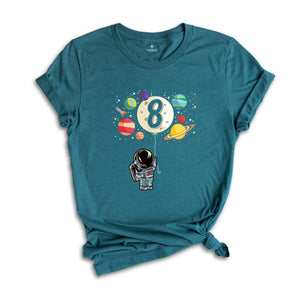 8th Birthday Shirt, Astronaut Party, Space Birthday Party, Birthday Boy Gift, Space Birthday Shirt, 2016 Birthday Gift