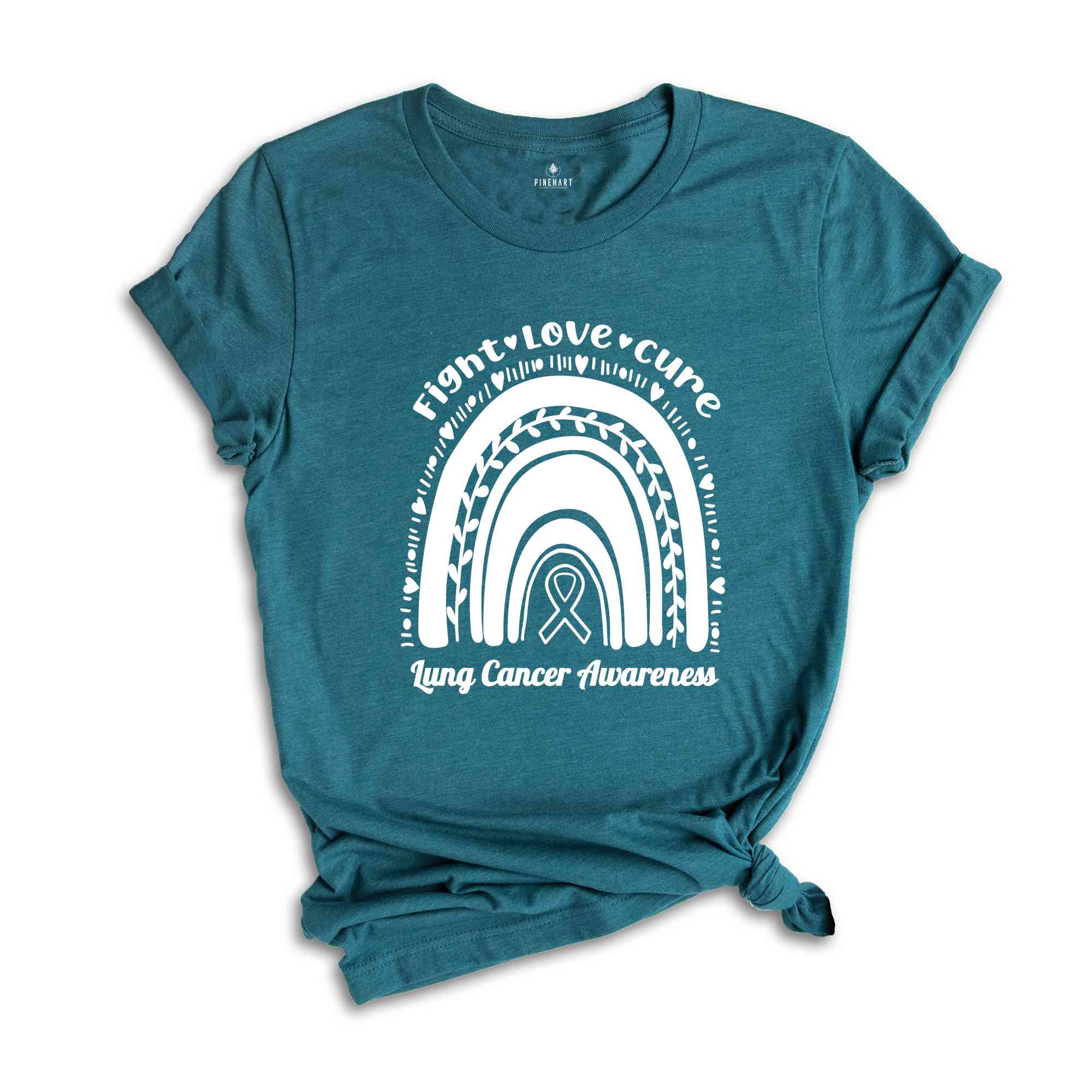 Lung Cancer Awareness Shirt, Cancer Support Clothing, Heart Shirt, Gifts for Cancer Warrior, Cancer Ribbon Shirt