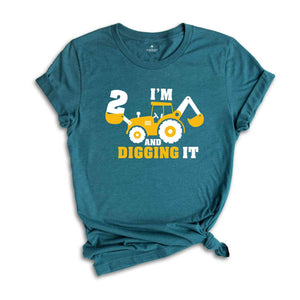 Construction Crew Shirt, Two and Diggin' It, Birthday Boy Shirt, Dump Truck Birthday, Excavator Birthday, Construction Crew Shirt