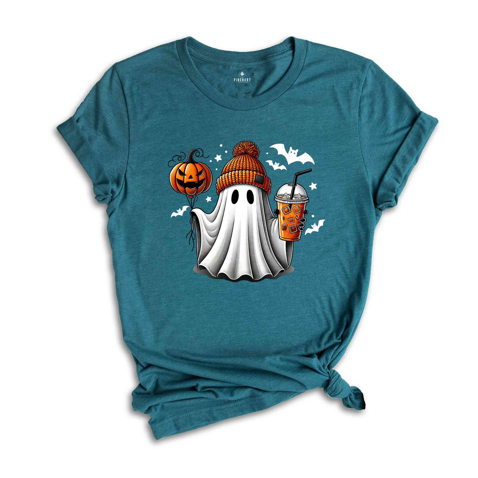 Ghost Coffee Halloween Shirt, Coffee Shirt, Pumpkin Shirt, Pumpkin Head, Boo Shirt, Spooky Season Shirt, Halloween Gift, Cute Halloween