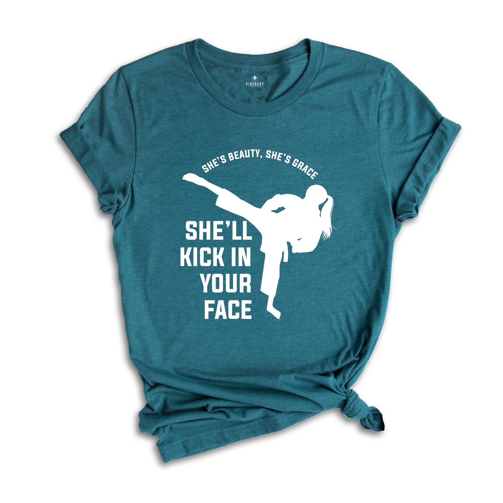 She's Beauty She's Grace Shirt, Karate Girl T Shirt, Karate Fighter Girl Shirt, Karate Lover Tee, Karate Lover Gift, Karate Mom Tee