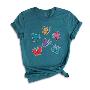 Butterfly Shirt, Colorful Butterfly Shirt, Butterfly Gift, Cute Butterfly Shirt, Butterfly Lovers Shirt, Butterfly Wings Shirt