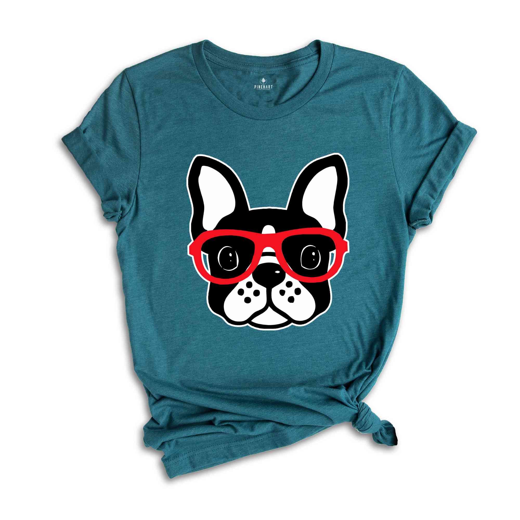 Boston Terrier with Glasses Shirt, Dog Lover Shirt, Boston Terrier T-Shirt, Cute Dog Shirt, Boston Terrier Gift, Animal Shirt