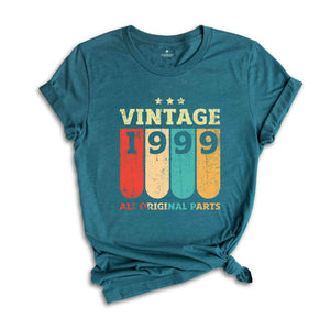 Vintage 1999 All Original Parts Shirt, 25th Birthday Shirt, 25 Years Birthday Shirt, 1999 Birthday Shirt, Retro 25th Birthday Tee