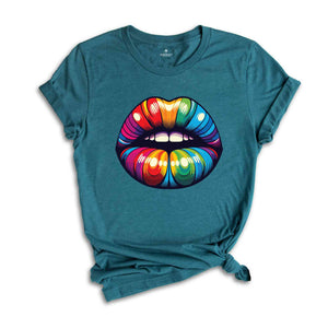 Rainbow Lips Shirt, LGBT Lips Shirt,Rainbow Shirt,LGBT Shirt,Lips Tshirt,Pride Shirt,Equality Shirts, Pride Month Tee