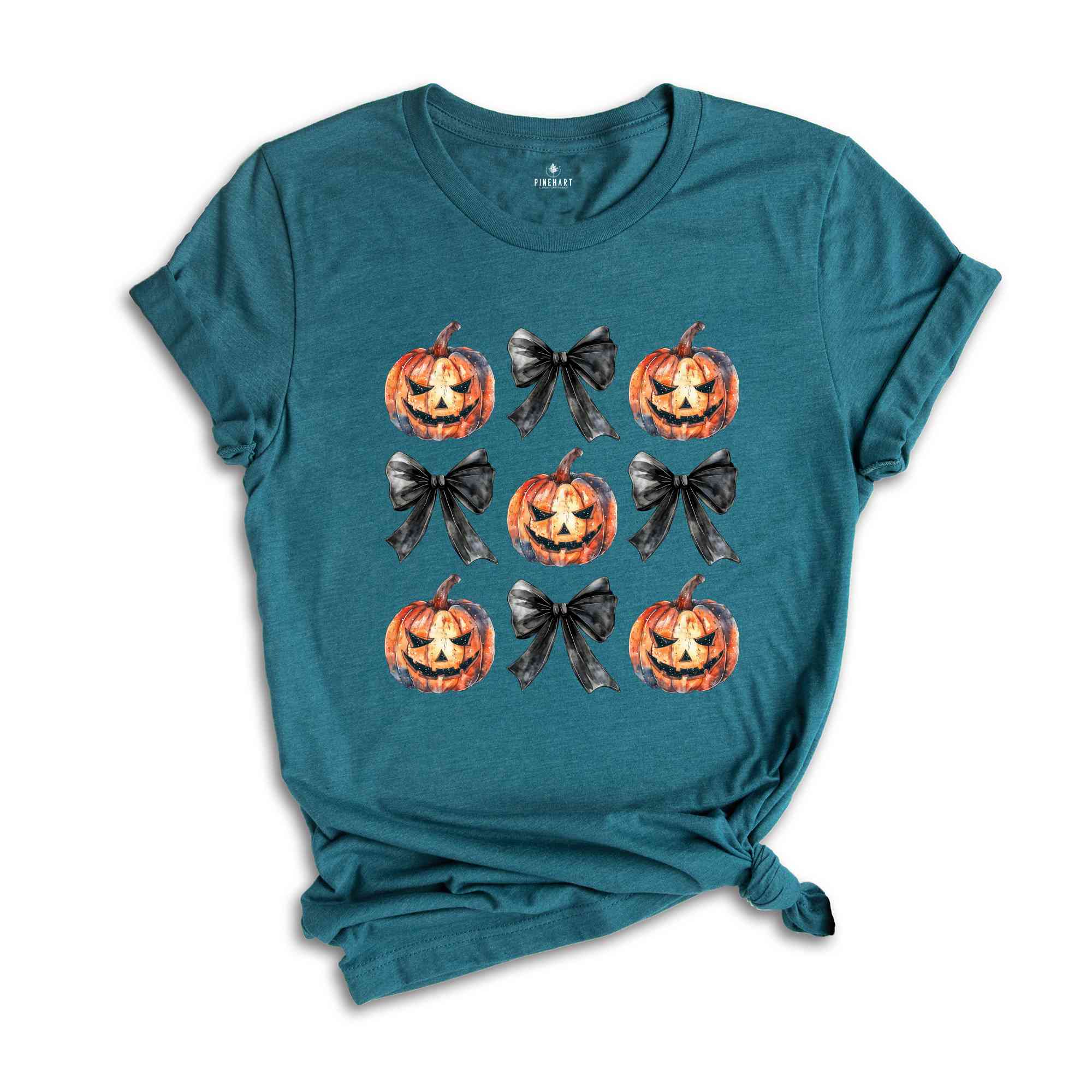 Halloween Coquette Shirt, Halloween Bow Shirt, Pumpkins And Bows Tee, Coquette Pumpkin Shirt, Halloween Gifts, Trick Or Treat Shirt