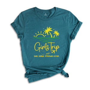 Custom Girls Trip 2025 Shirt,Girls Trip Shirts,Girls Vacation Shirt, Summer Shirt, Summer Vacation Shirt, Beach Shirt