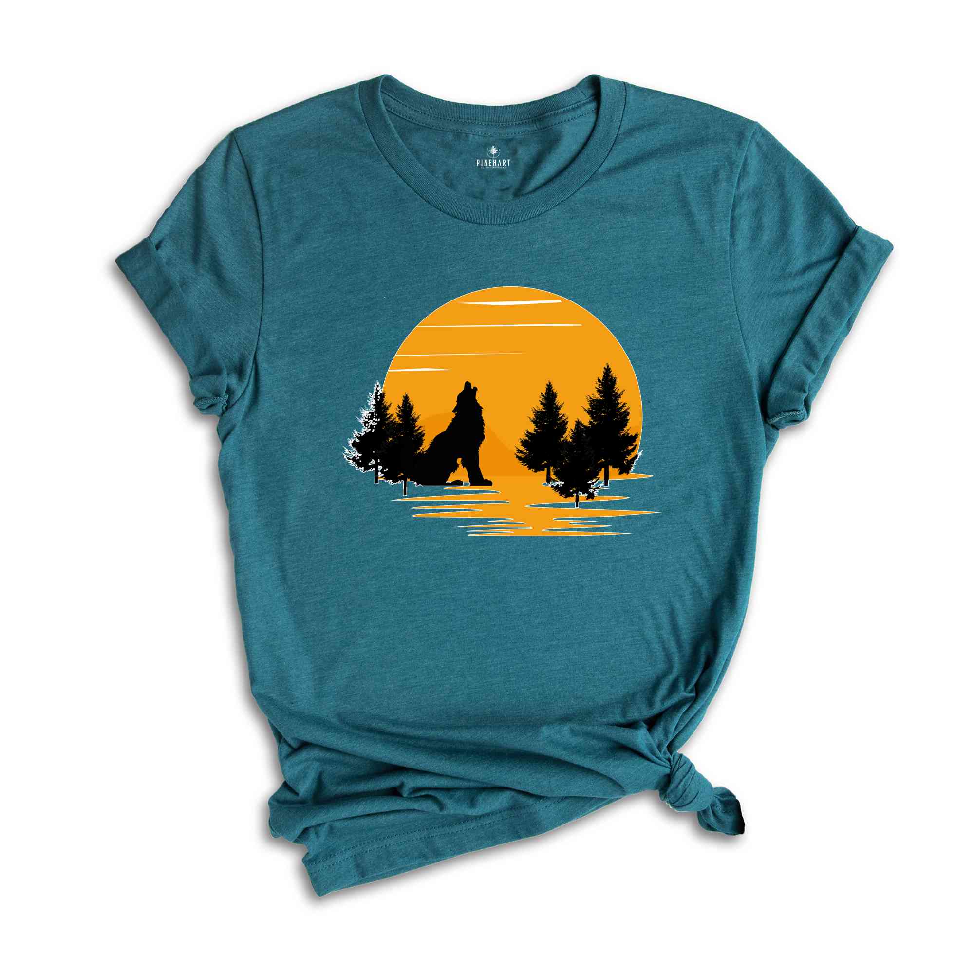 Wolf Howl on Sunset Tee, Wolf Shirt, Howling Wolf, Wolf Lover Gift, Animal Lover Shirt, Wildlife Animals, Camping shirt