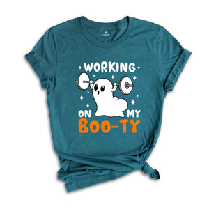 Working On My Booty Shirt, Girl Halloween Shirt, Gym Girl Shirt, Funny Halloween Tee, Spooky Season Shirt, Cute Halloween Tee, Fitness Shirt