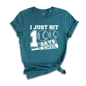 I Just Hit 100 Days School Shirt, Baseball Shirt, Baseball Lover Shirt, Boy 100 Days Shirt, Back To School Shirt, 100 Day Of School