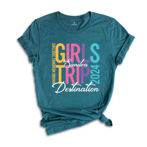 Custom Girls Trip 2024 Shirt, Personalized Girl Vacation Shirt, Weekend Matching Shirts, Beach Shirt, Summer Shirt, Vacay Mode Shirt