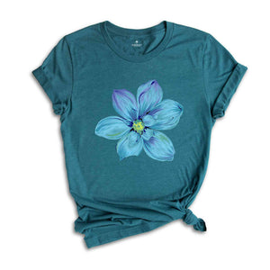 Blue Watercolor Flower Shirt, Daisy Flower Shirt, Plants Lover Gift, Botanical Shirt, Plant Mom Shirt, Flower Shop Shirt