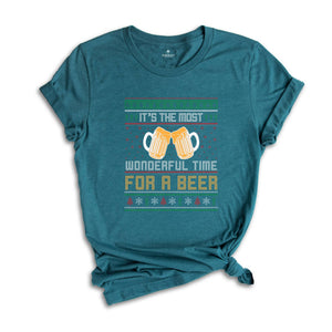 It's The Most Wonderful Time Of The Beer Shirt, Funny Ugly Sweater, Christmas Shirt, Beer Lovers Shirt, Holiday Shirt, Beer Christmas Gift