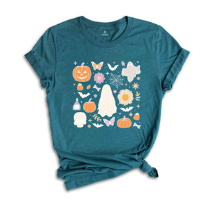 Cute Halloween Theme T-Shirt, Halloween Shirt, Cute Halloween Gifts, Fall Shirt, Spooky Season Tee, Ghost Halloween Shirt