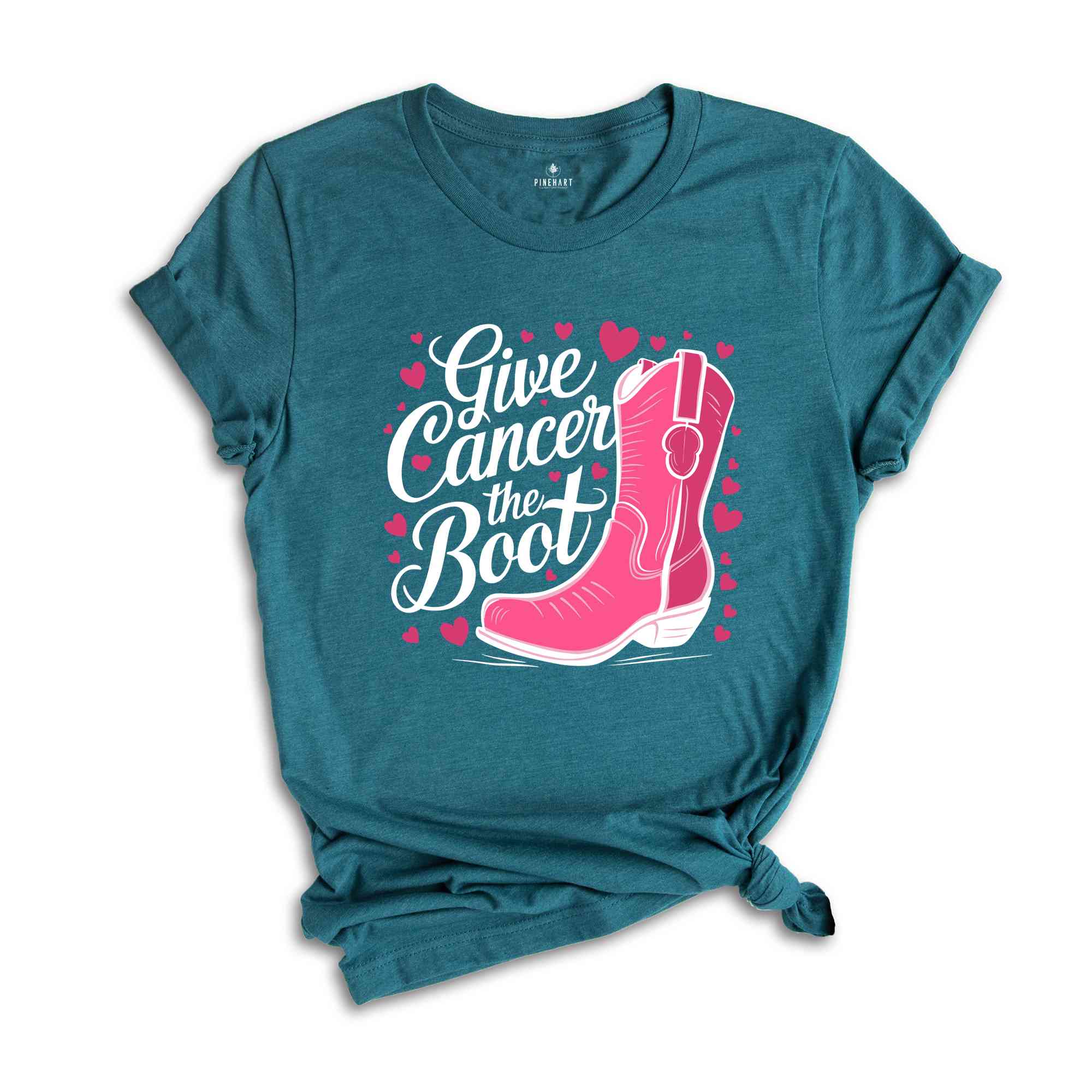 Give Cancer The Boot Shirt, Breast Cancer Shirt, Breast Cancer Awareness T-Shirt, Cancer Survivor Shirt, Cancer Awareness Shirt