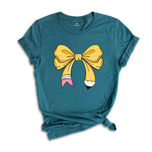 Pencil Bow Shirt, Coquette Teacher Shirt, Coquette Pencil Bow Shirt, Back To School Shirt, Teacher Appreciation Shirt, Teacher Shirt