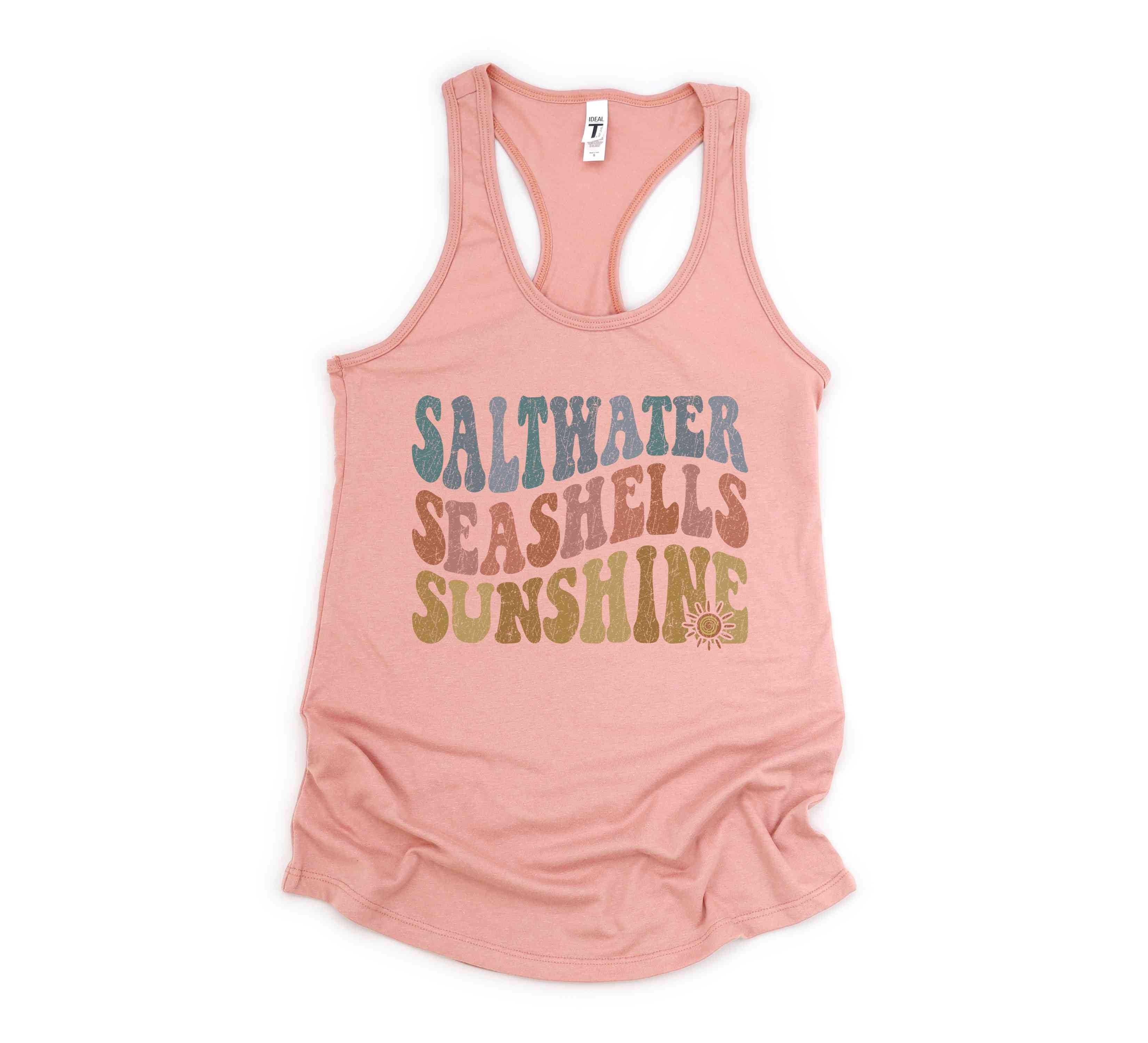 Saltwater Seashells Sunshine Tank Top, Hello Summer, Travel Tee, Summer Clothing, Sunshine Shirt, Beach Top, Summer Tank Tops, Beach Vibes