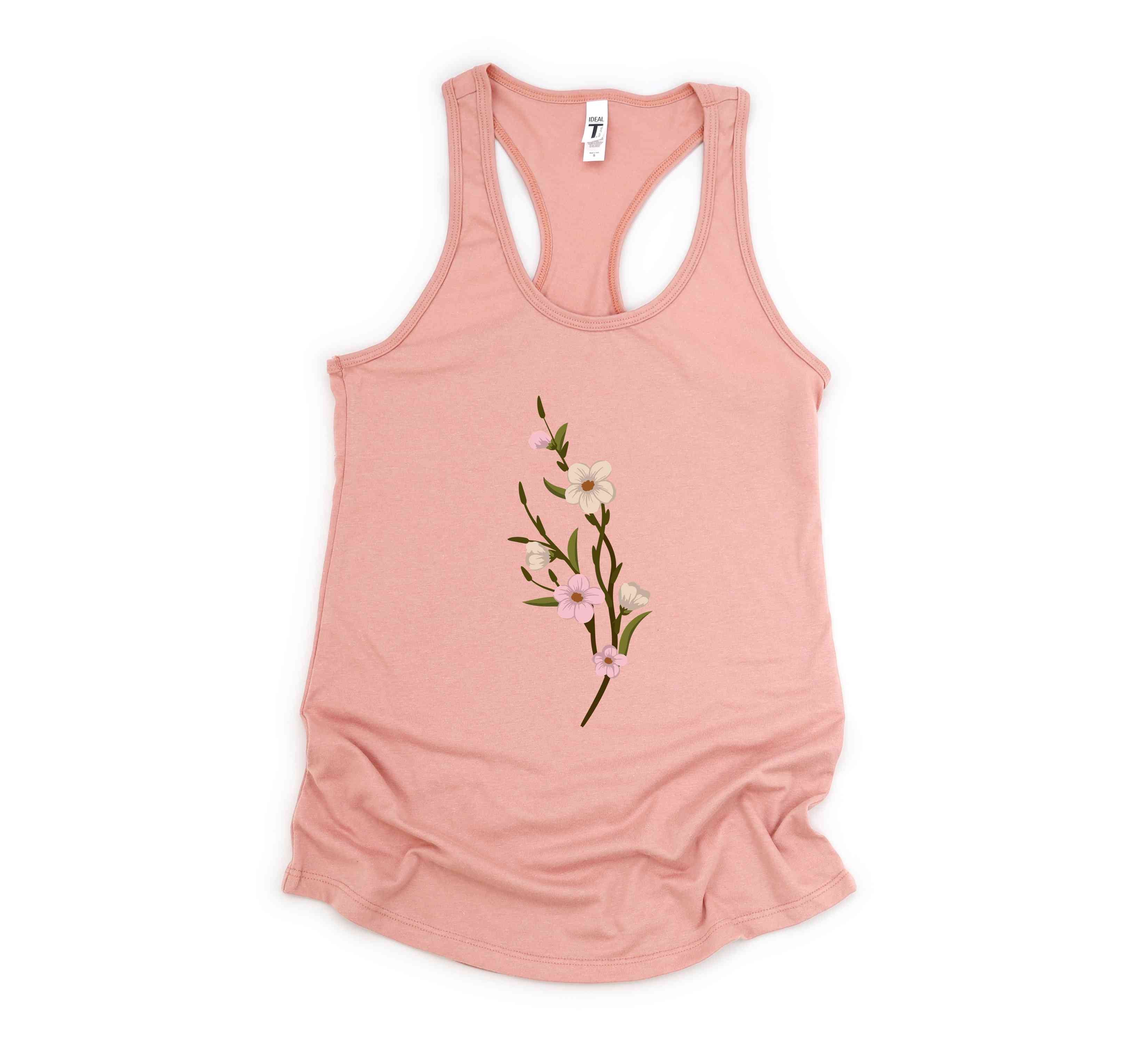 Flowers Tank Top, Trans Pride, Trans Rights, Subtle Trans Tank Top, Cool Trans Shirt, Trans Tank Top, Cute Trans Gift