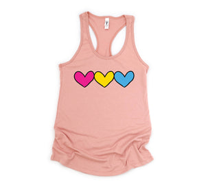 Pansexual Big Hearts Tank Top, Pansexual Pride, Pan Tank Top, Pansexual Rights, Pansexual Gift Ideas, Pansexual Tank Top