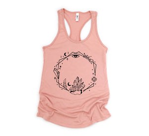 Wreath Tank Top, Witch Lover Tank Top, Crystal Tank Top, Mystic Tank Top, Spiritual Tank Top, Mystical Tank Top