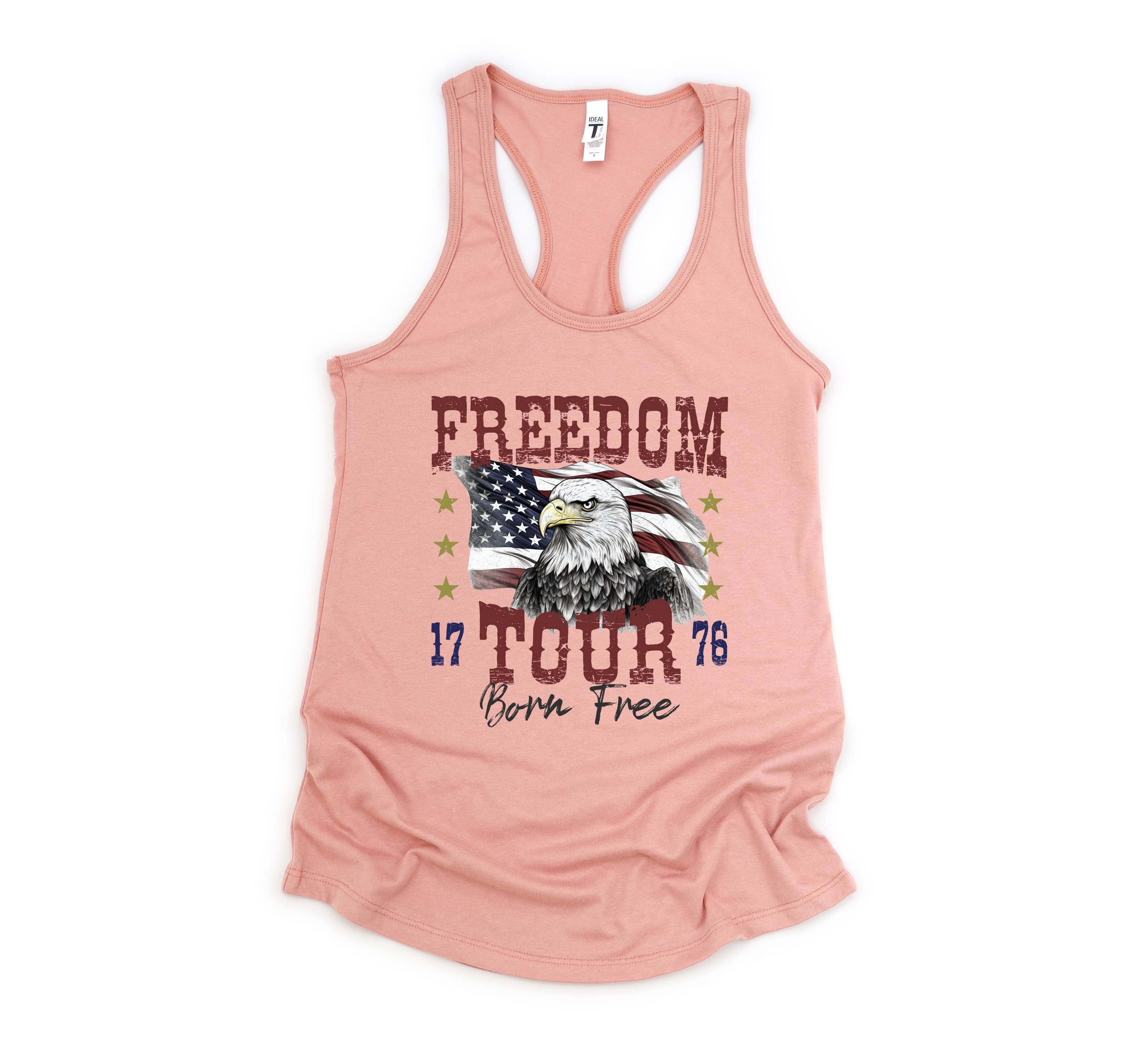 Freedom Tour Born Free Tank Top, USA Tank Top, Independence Day, 4th Of July Tank Top, USA Shirt, Fourth Of July Outfit, Bald Eagle Shirt