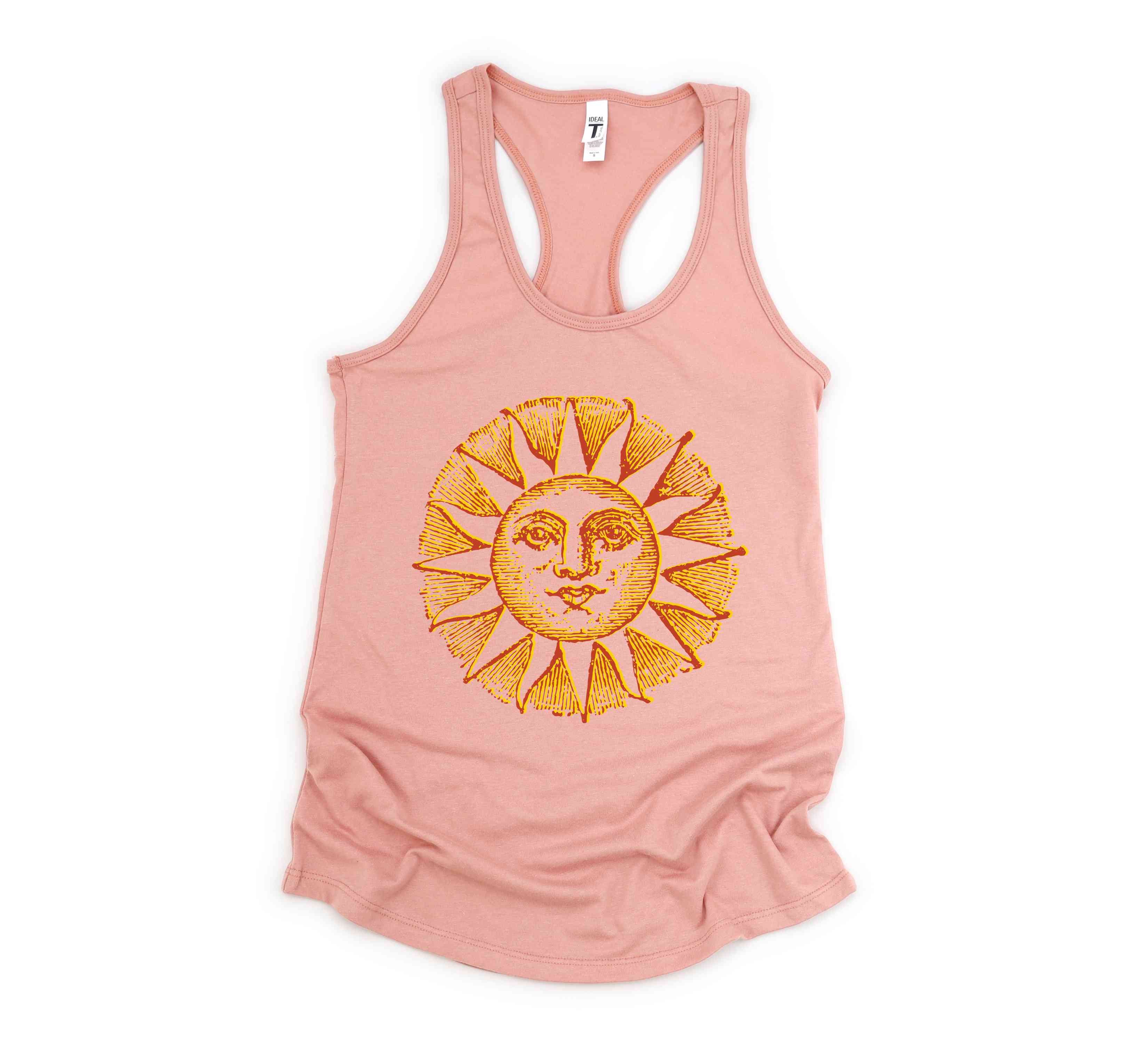 Vintage Sun Tank Top, Boho Sun Tank Top, Summer Tops, Vintage Apparel, Beach Lovers Gift, Workout Tank