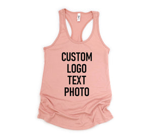 Custom Logo Text Photo Tank Top, Personalized Tank Top, Custom Design, Custom Bachelorette Tank Tops