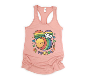 Cute LGBTQ Bee Tank Top, LGBTQ Pride Tank Top, Gay Pride Tank Top, Pride Month Tank Top, Love Is Love Tank Top, Rainbow Heart Tank Top