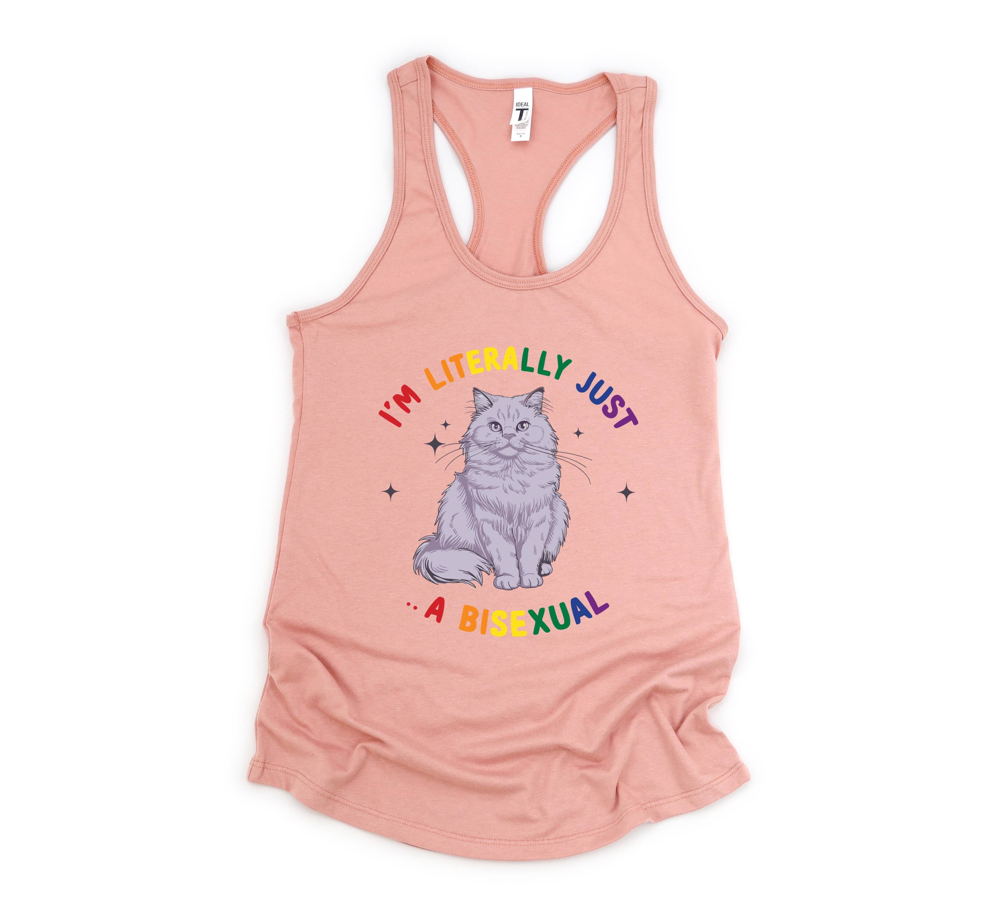 Funny I'm literally just a bisexual Queer Tank, Bi pride Tank, Bisexual Tank, Funny Cat Tank, Pride Tank, Queer Tank, Cat Owner Gift