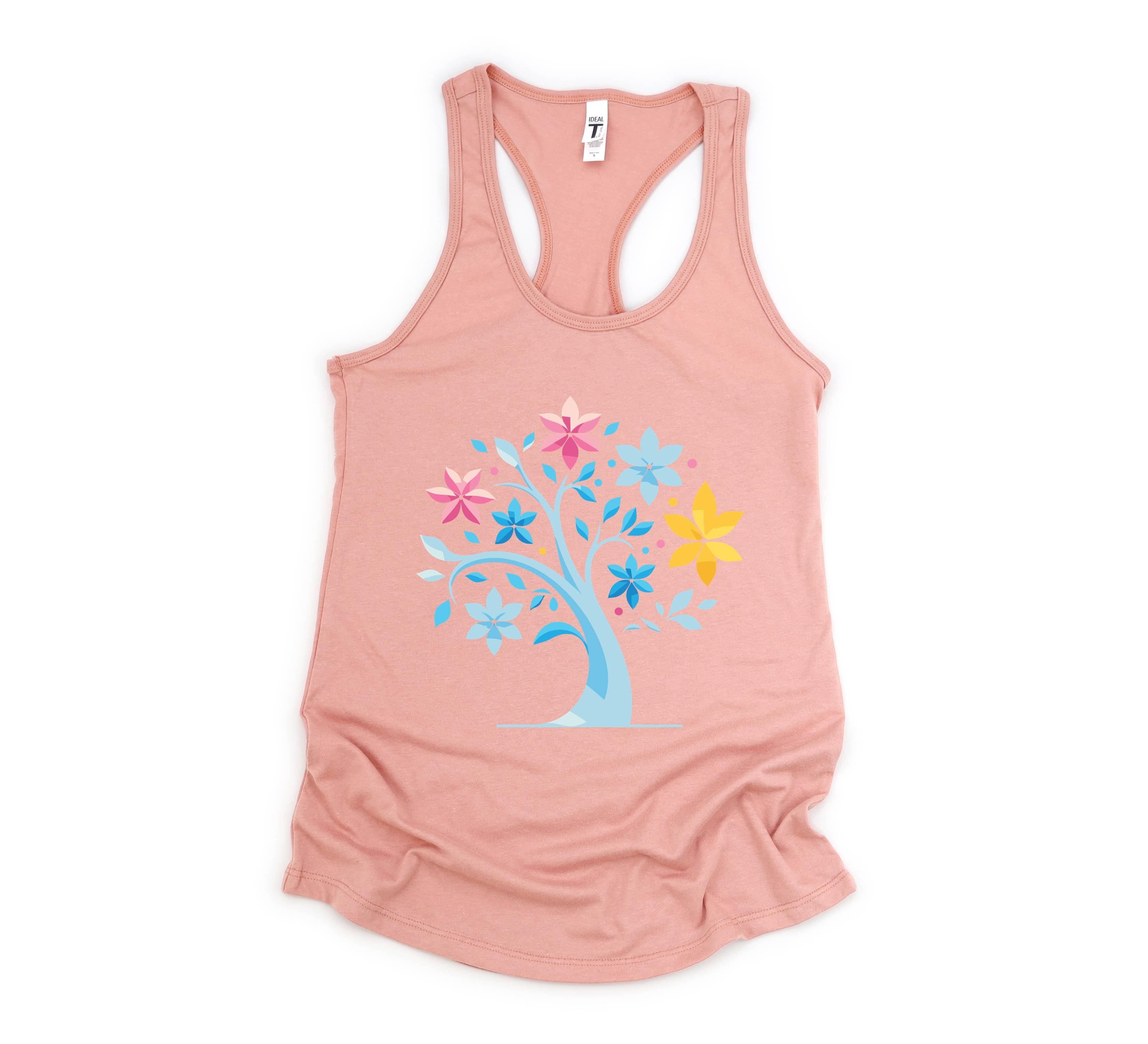 Sakura Tree Tank Top, Pansexual Pride Tank Top, Cute Sakura tree tank, Flowers Bloom Tank, Pansexual Tank Top