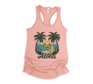 Aloha Beach Tank, Aloha Tank Top, Hawaiian Tank Top, Beach Tanks, Summer Tank Top, Vacation Tank, Summer Tank Tops, Hawaii Tank Top