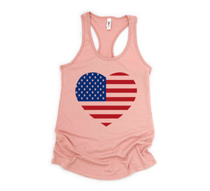 American Flag Tank Top, 4th of July Tank Top, Heart Tank Top, Independence Day Tank Top, Freedom Tank Top, Memorial Day Tank Top