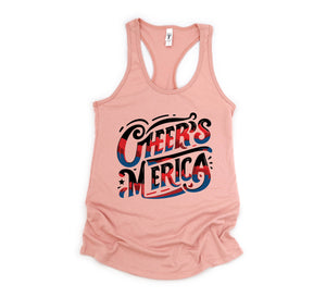 Cheers Merica Tank Top, 4th Of July Tank, Red White And Blue Tank Top, Merica Tank Top, summer tank tops, usa patriotic shirts