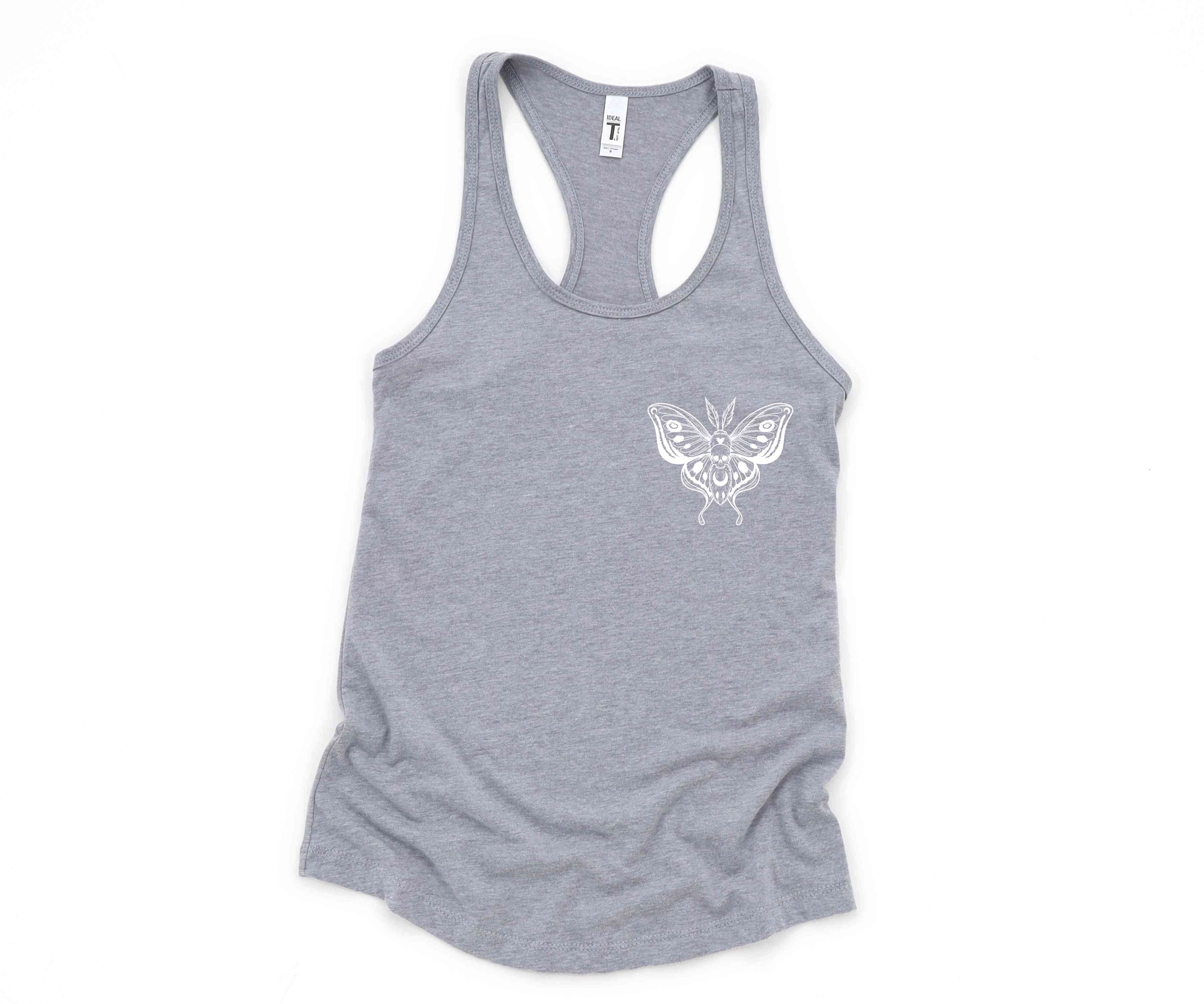 Mystical Death Moth Tank Top, Witchy Moth Tank Top, Witchy Occult Moth Tank Top, Moth Tank Top, Witchy Mystical Moth Tank Top, Death Moth