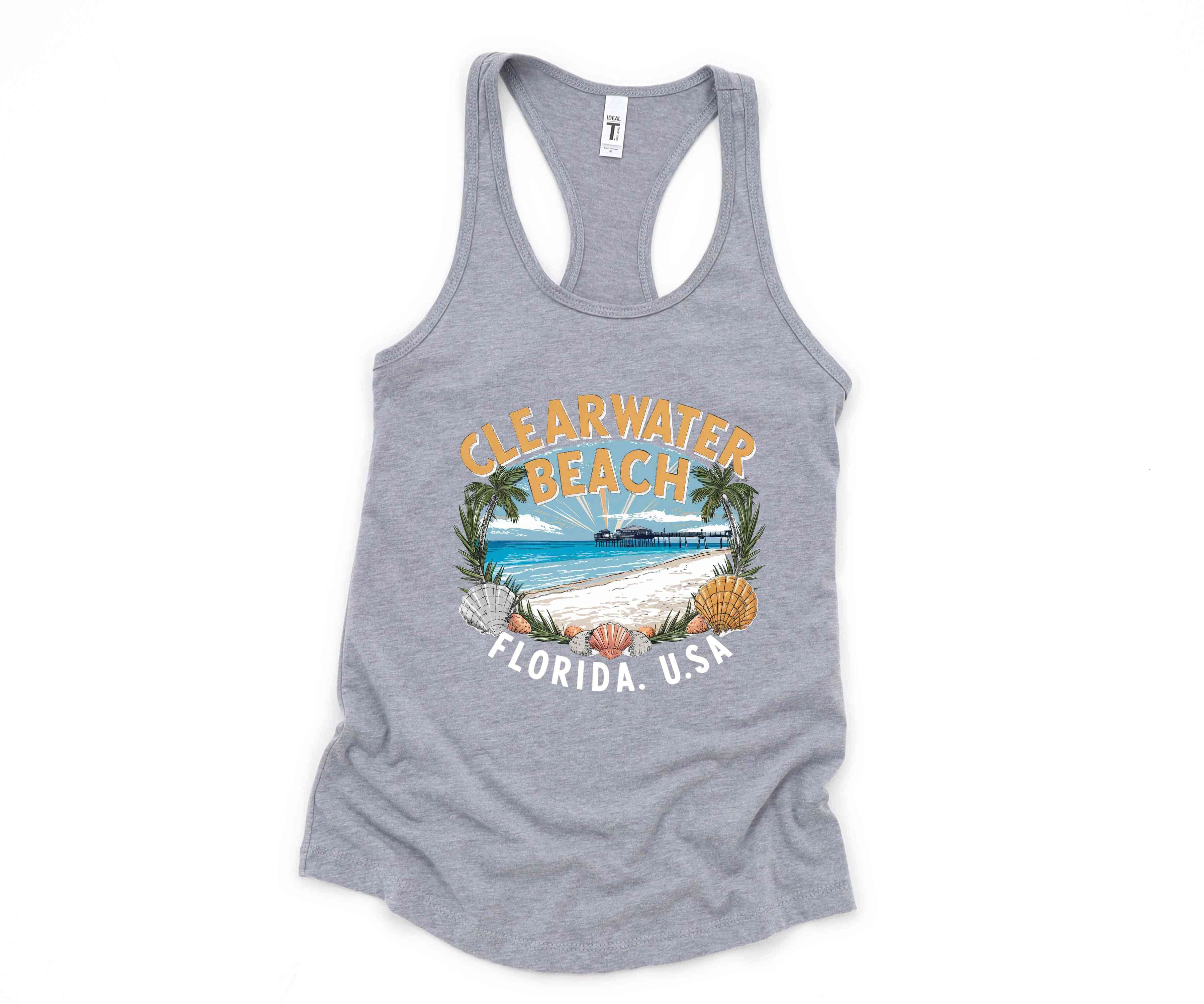 Clearwater Beach Tank Top, Summer Trip Shirt, Beach Trip Tank Top, Beach Tank Top, Beach Gift, Beach Outfit, Retro Beach Shirt