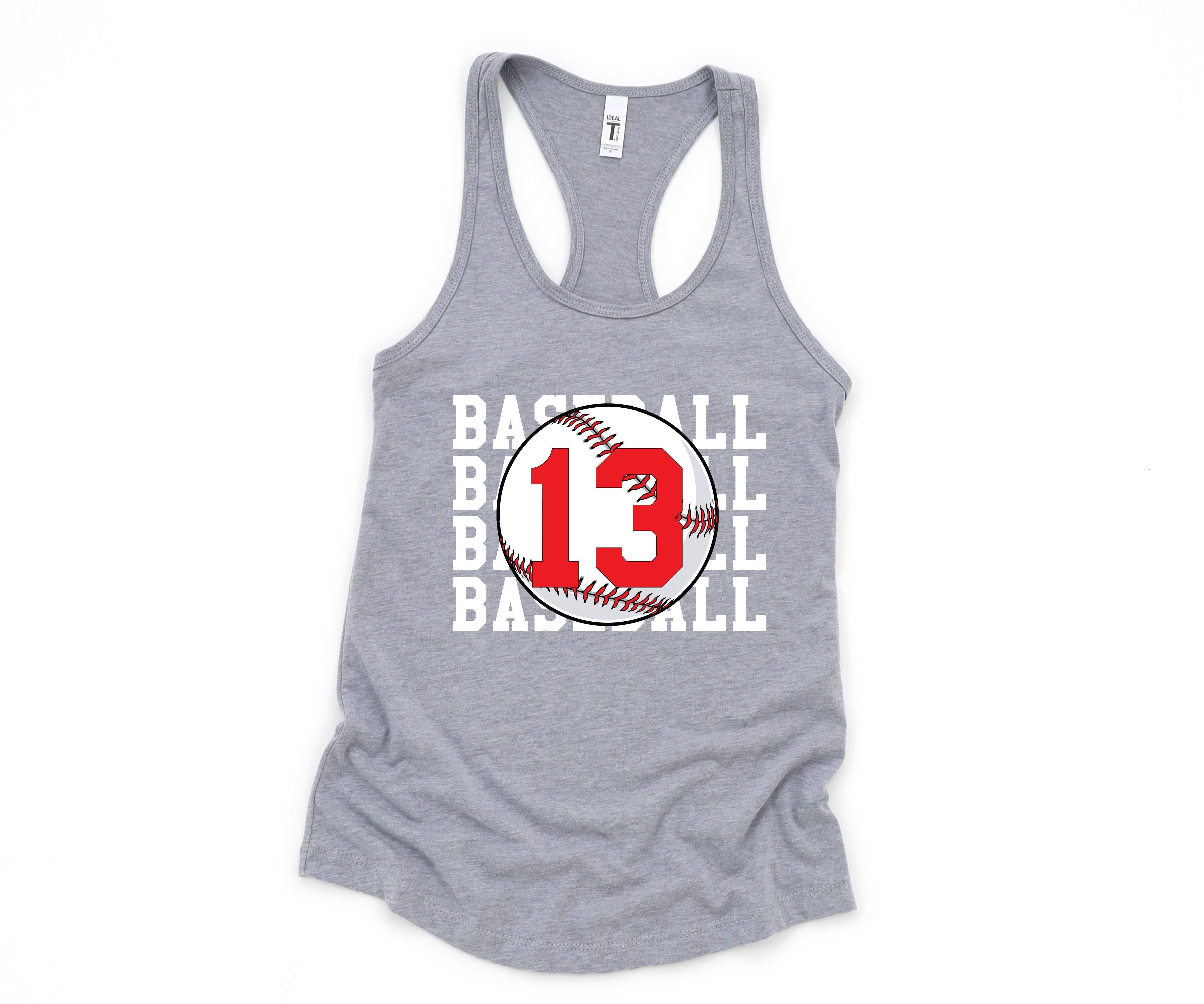 Personalized Baseball Tank, Baseball Racerback Tank Top, Custom Baseball Number Tank Top, Baseball Mom Racerback, Custom Baseball Mom Shirt