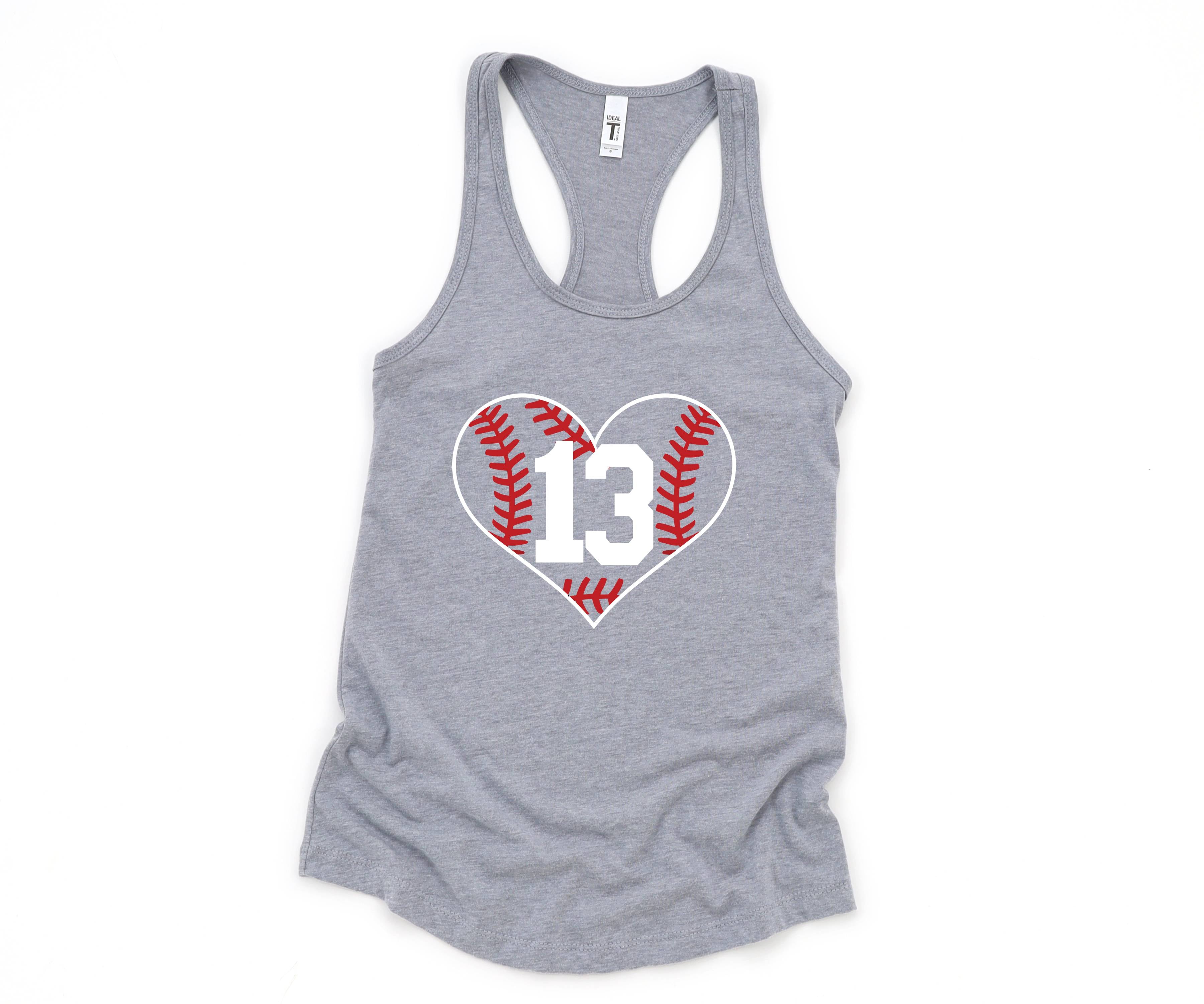 Personalized Heart Baseball Mom Shirt, Custom Baseball Mom Tank, Mom Shirt, Sports Mom Tank Top, Sports Tank