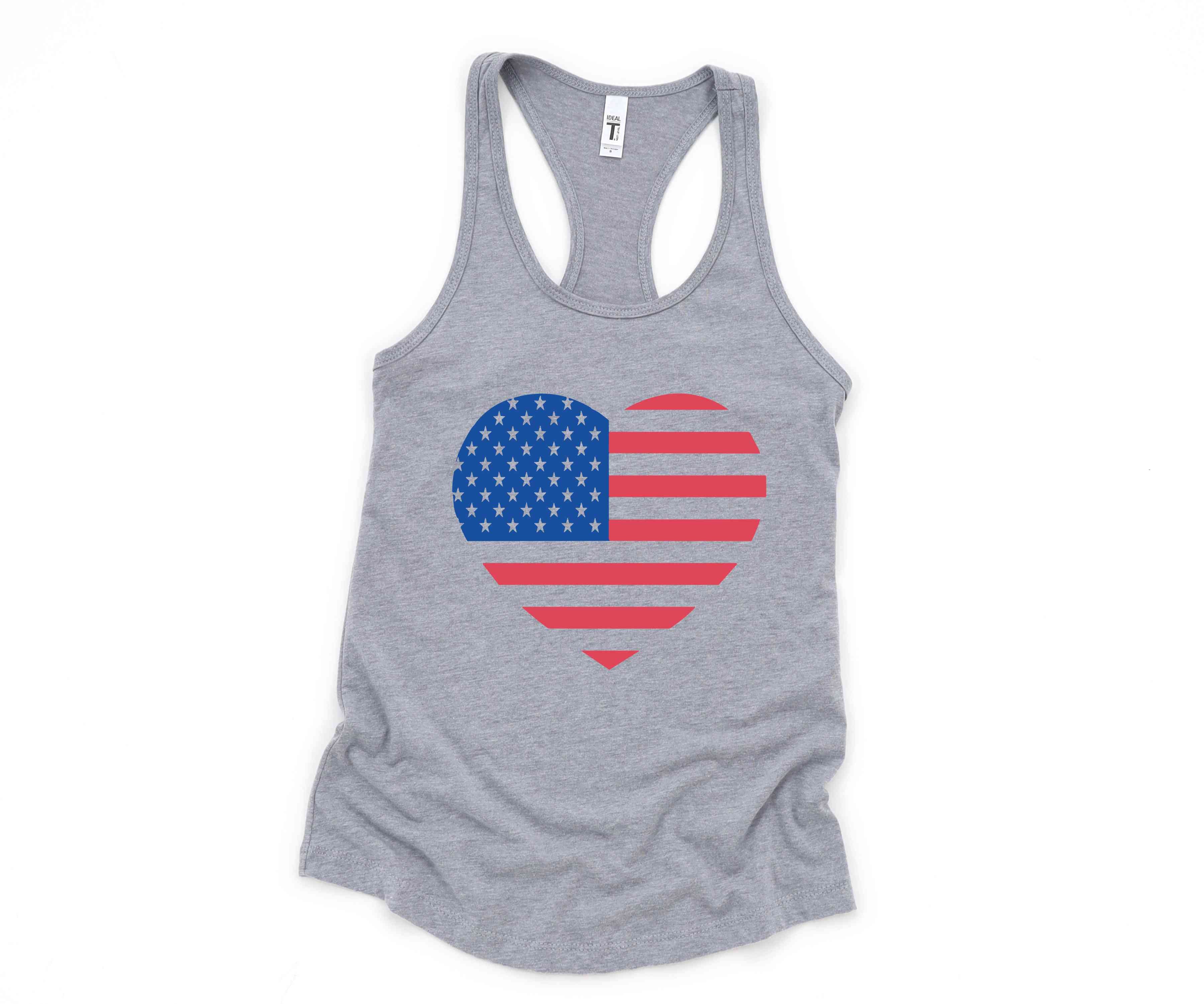 American Flag Tank Top, 4th of July Tank Top, Heart Tank Top, Independence Day Tank Top, Freedom Tank Top, Memorial Day Tank Top