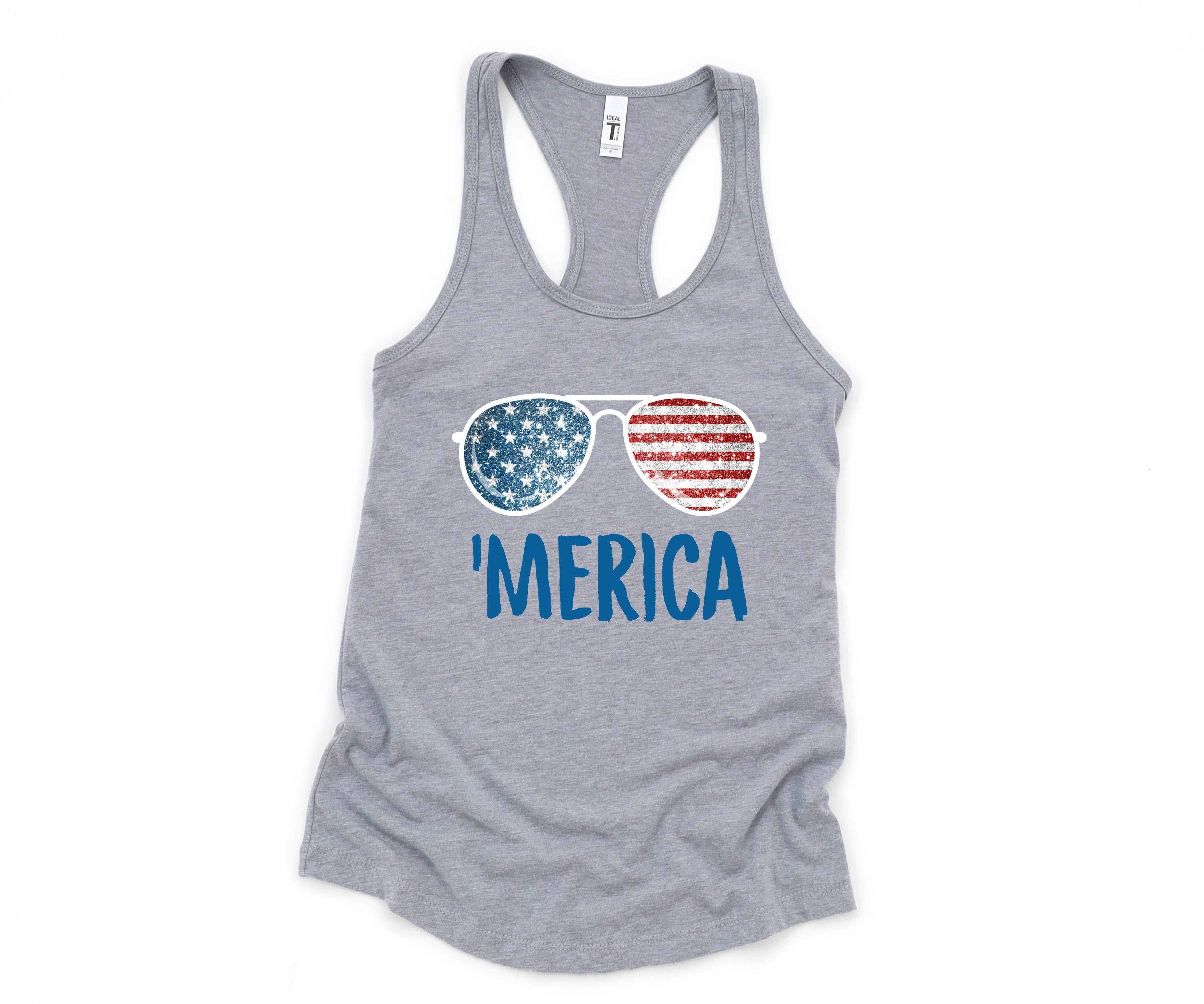 Merica Sunglasses Tank Top, July 4th Tank Top, USA Tank Top, Independence Day, 4th Of July Tank Top, Fourth Of July Outfit, Summer Tank Top