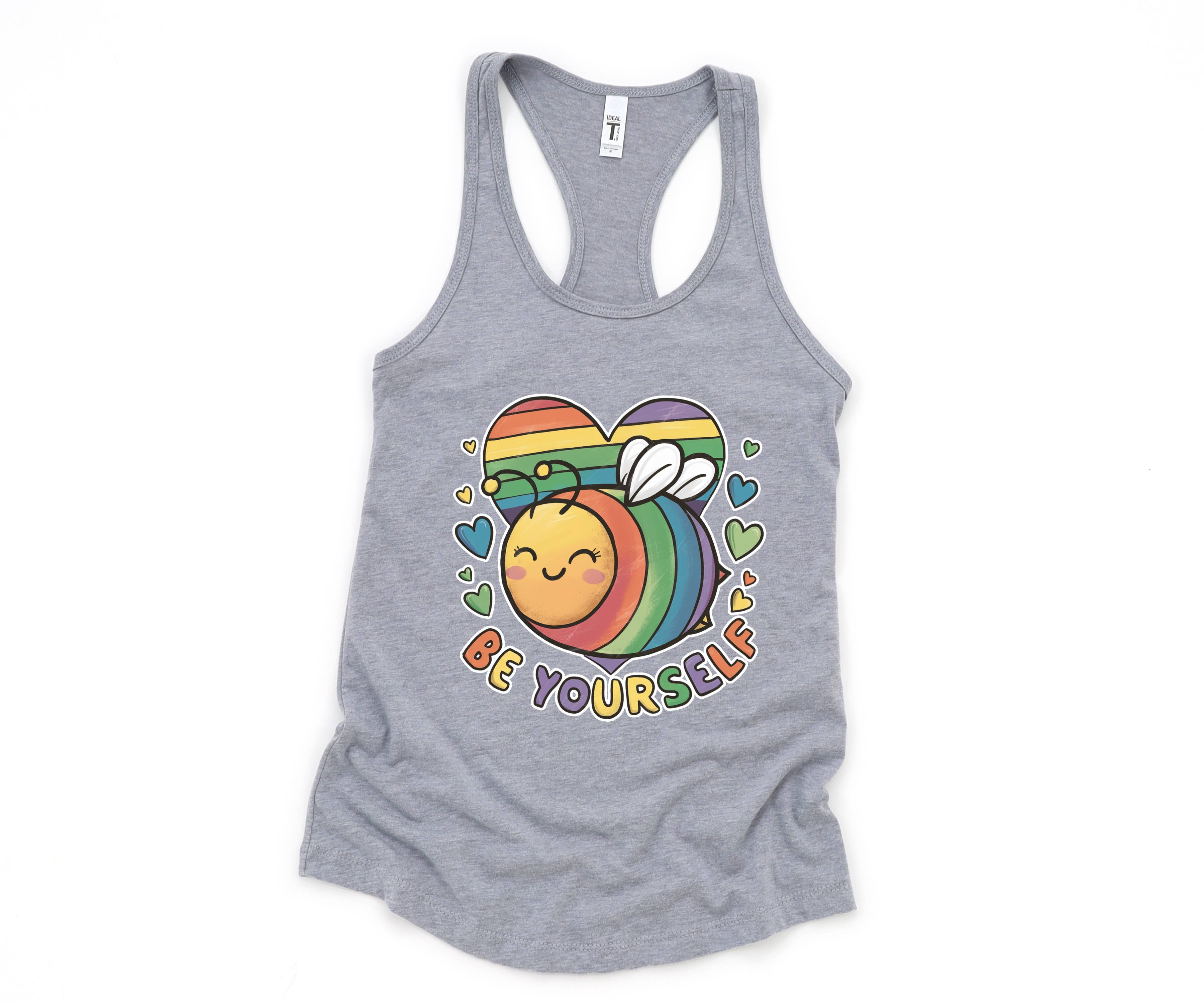 Cute LGBTQ Bee Tank Top, LGBTQ Pride Tank Top, Gay Pride Tank Top, Pride Month Tank Top, Love Is Love Tank Top, Rainbow Heart Tank Top