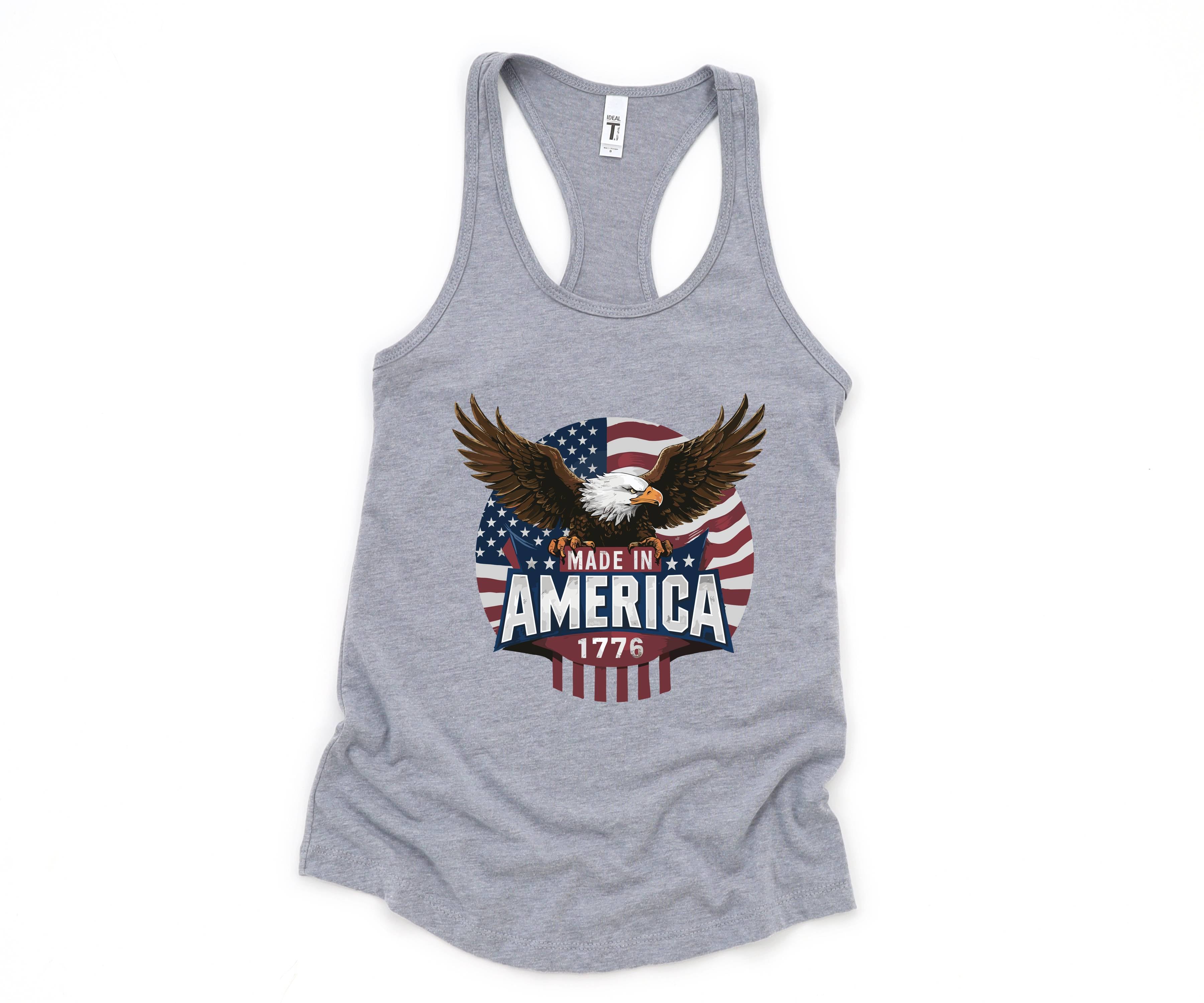 America Eagle Crop Tank Top, Memorial Day, July 4th Crop top, Womens 1776 July Patriotic Shirt, Womens July 4th tshirts