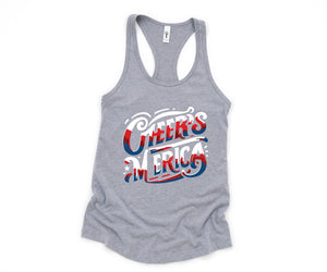 Cheers Merica Tank Top, 4th Of July Tank, Red White And Blue Tank Top, Merica Tank Top, summer tank tops, usa patriotic shirts