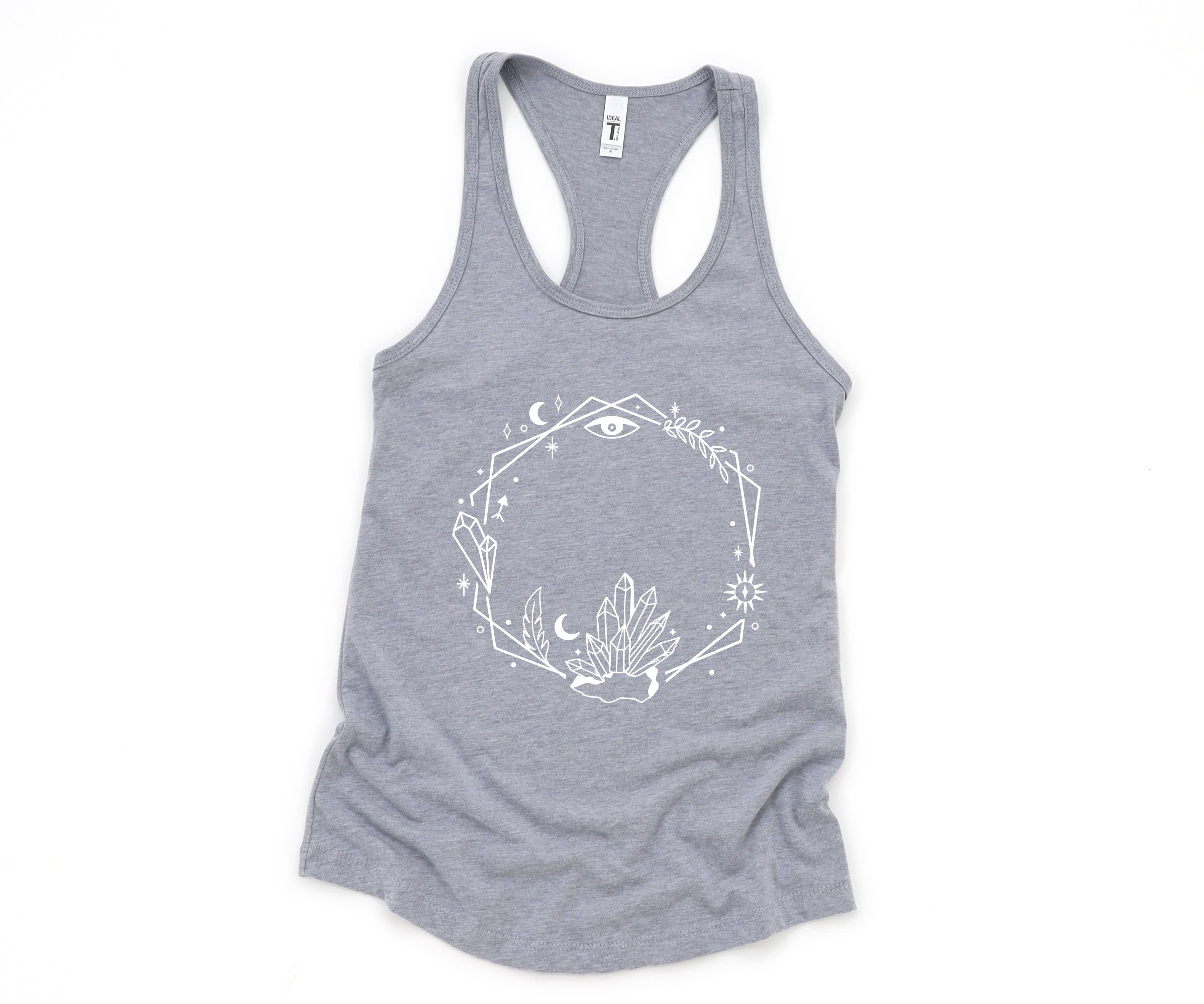 Wreath Tank Top, Witch Lover Tank Top, Crystal Tank Top, Mystic Tank Top, Spiritual Tank Top, Mystical Tank Top