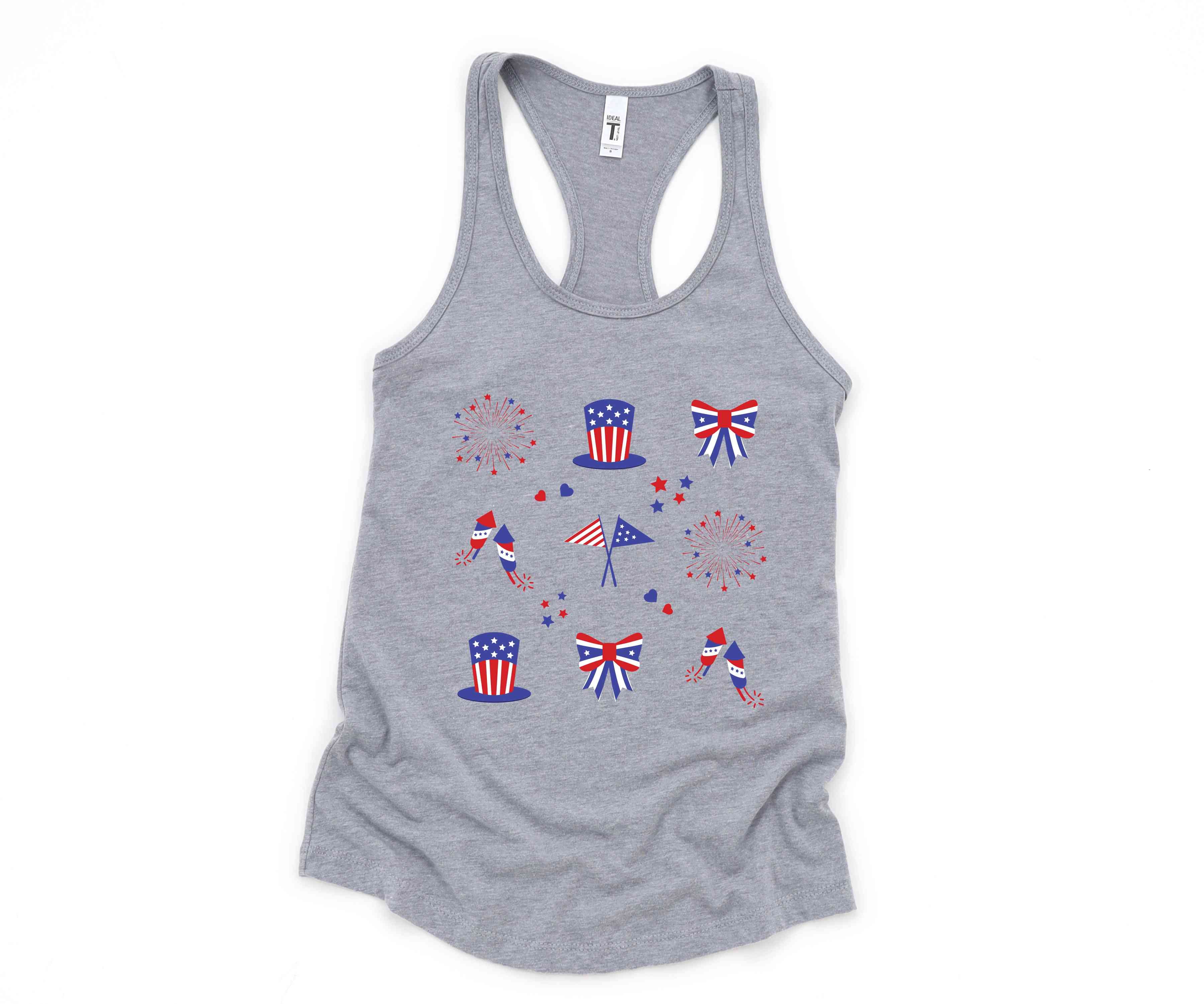 American Tank Top, America Map Tank Top, Fireworks Tank Top, Bow Tank Top, 4th Of July Tank Top, Independence Day Tank Top, Memorial Tank