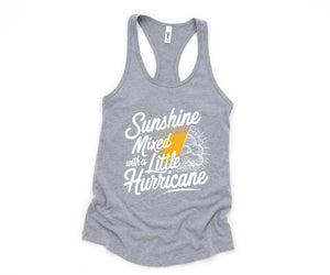 Sunshine Mixed With a Little Hurricane Shirt, Beach lover shirt, Summer Tank, Beach Tank Top, Nature Lover Tank Top