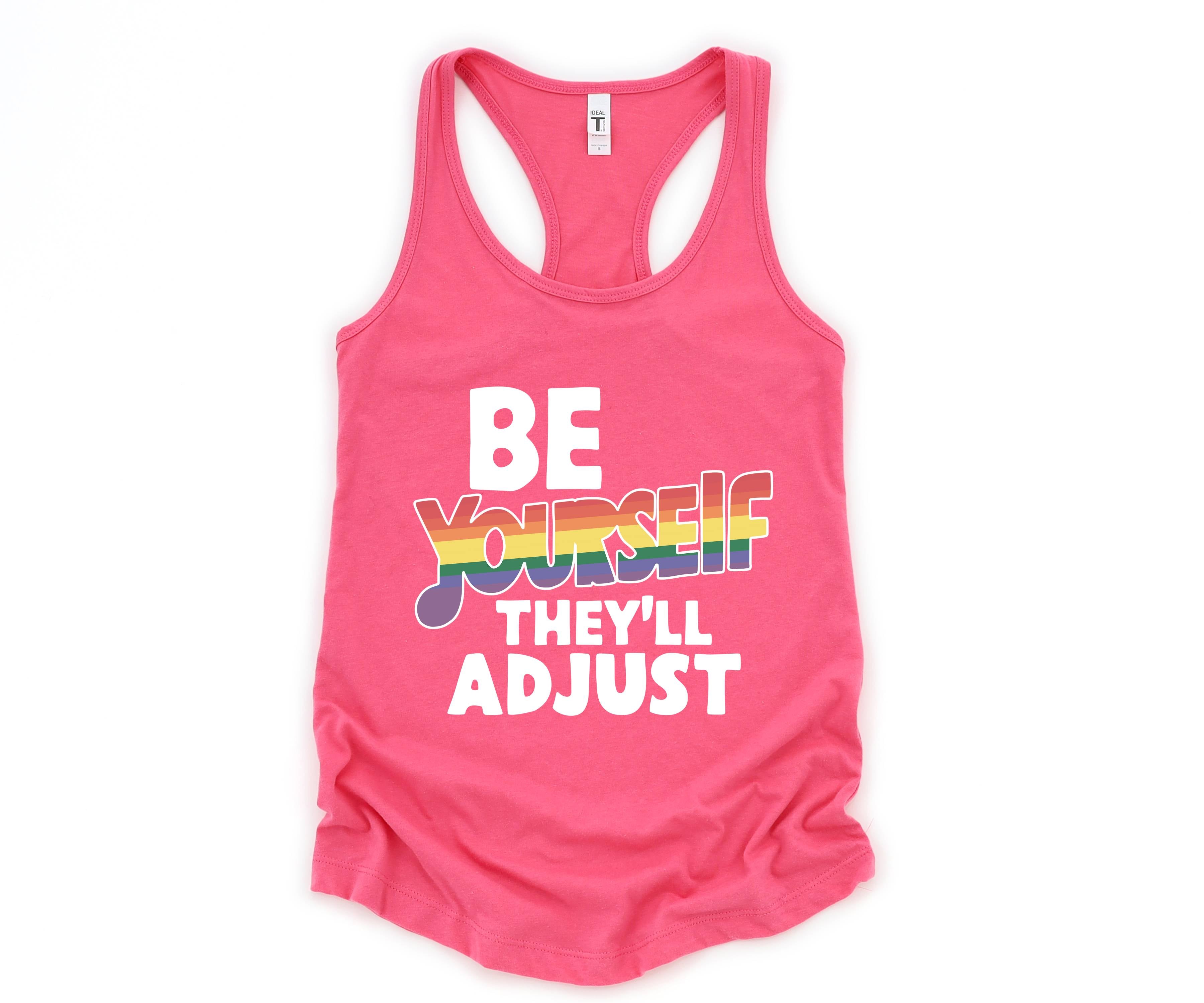 Be Yourself They'll Adjust Tank Top, LGBTQ Pride Tank Top, Gay Pride Tank Top, Pride Month Tank Top, Love Is Love Tank Top