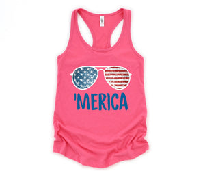 Merica Sunglasses Tank Top, July 4th Tank Top, USA Tank Top, Independence Day, 4th Of July Tank Top, Fourth Of July Outfit, Summer Tank Top